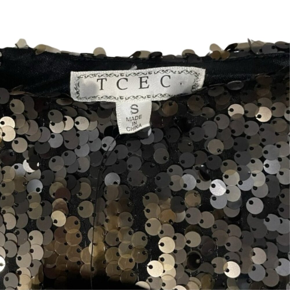 TCEC Sequin Shorts Low Rise Stretch Hot Pants NWT Small Party Club Festival - Picture 9 of 12